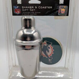 NFL Miami Dolphins Shaker & Coaster Gift Set 2009 Boelter Brands, Sealed Package